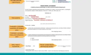 Orzeczenie lekarskie do celów sanitarno-epidemiologicznych dla Jana Kowalskiego, kucharza, stwierdzające brak przeciwwskazań do pracy.
