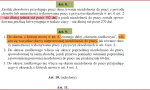 Zasiłek chorobowy przysługuje do 182 dni. Ponowne zwolnienie lekarskie po 182 dniach choroby jest możliwe, jeśli przerwa między zwolnieniami nie przekracza 60 dni.