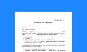 Dokumentacja pracownicza: wymierzenie kary porządkowej pracownikowi. Formularz zawiera dane pracownika, rodzaj kary (upomnienie, nagana, kara pieniężna) i przyczynę ukarania.