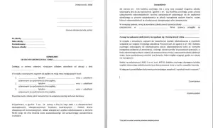 Fragment dokumentu z polami do wypełnienia, dotyczący odwołania od decyzji ubezpieczyciela.