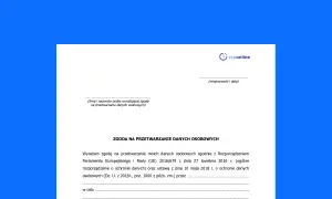 Formularz zgody na przetwarzanie danych osobowych z logo "rcponline".
