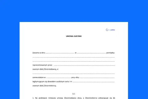 Umowa zlecenie, kluczowe dla odpowiedzi na pytanie: czy umowa zlecenie wlicza się do stażu pracy. Dokument zawiera dane stron i cel umowy.