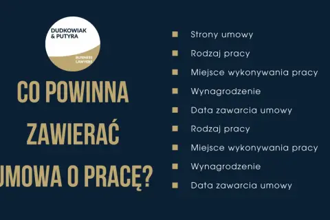 Co powinna zawierać umowa o pracę? Kluczowe elementy: strony, rodzaj i miejsce pracy, wynagrodzenie, data zawarcia.