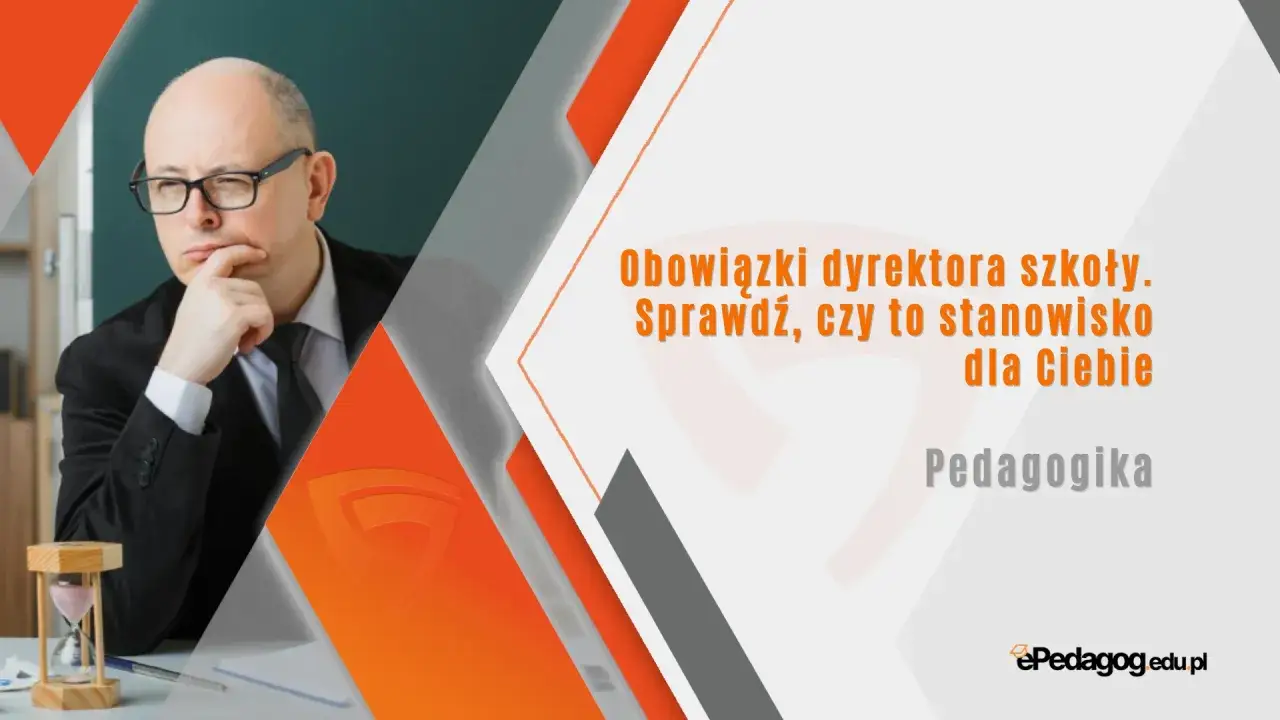 Zamyślony dyrektor szkoły w okularach, zastanawia się nad obowiązkami. Czy to stanowisko jest dla Ciebie?