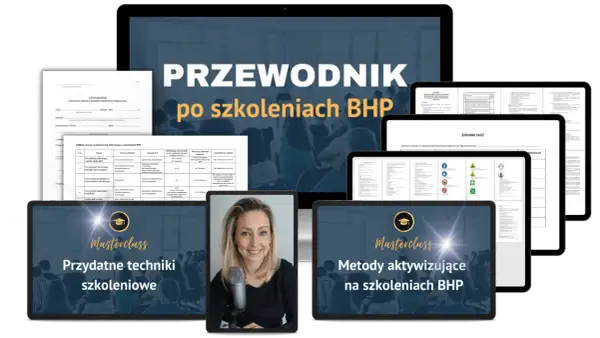 Przewodnik po szkoleniach BHP: certyfikaty, tabele z zasadami, masterclassy z technikami aktywizującymi i przydatnymi na szkoleniach BHP.
