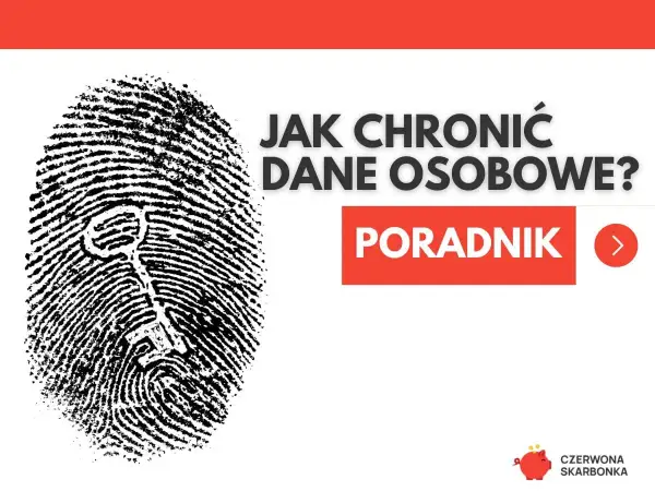 Odcisk palca z kluczem i napisem "Jak chronić dane osobowe? Poradnik!".